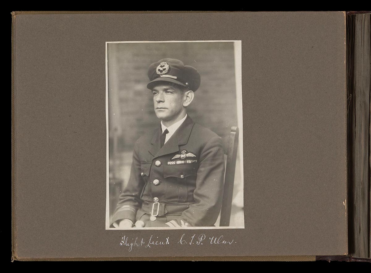 Black and white photo of Charles Ulm in RAAF uniform. - click to view larger image