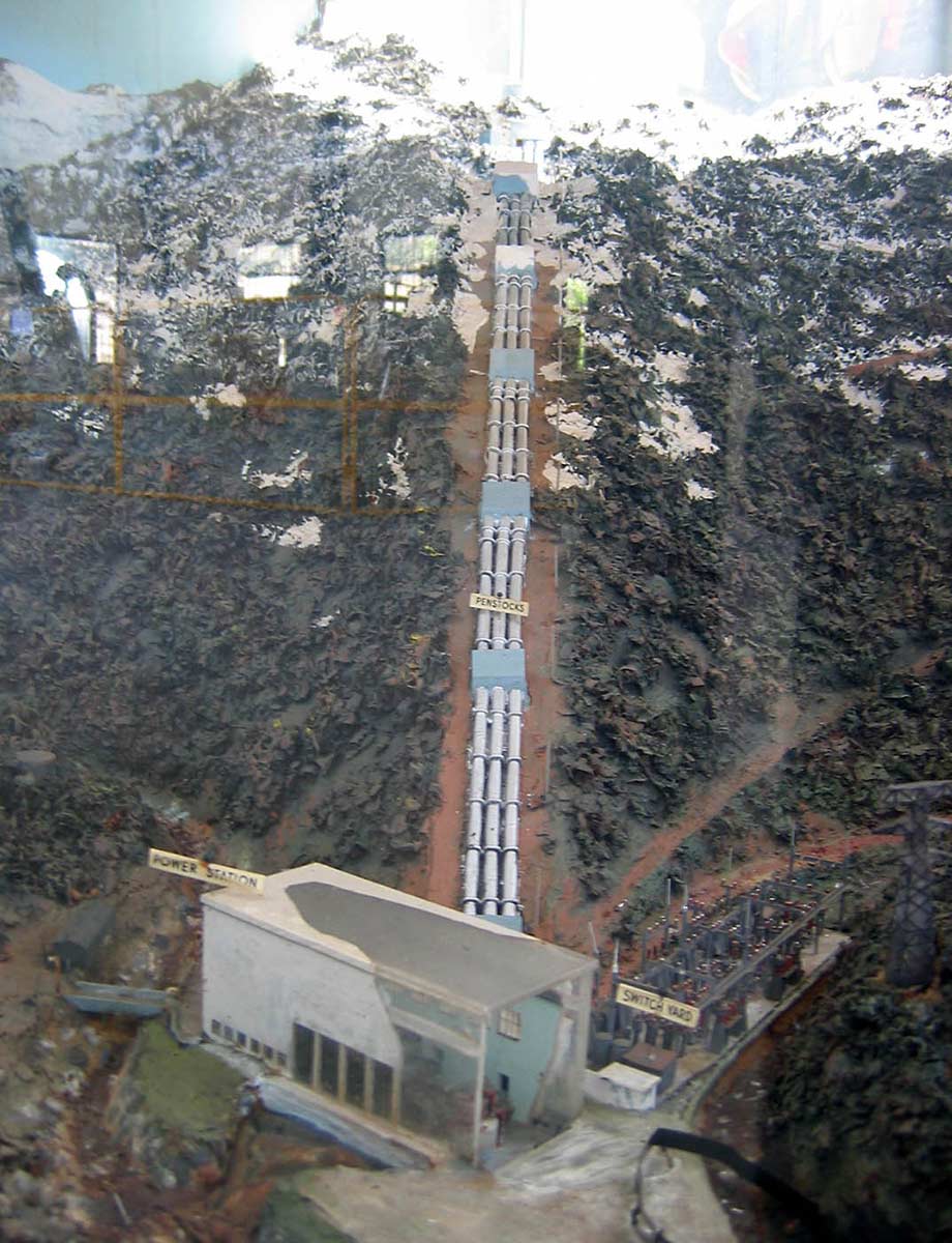 Model of the Guthega dam and power station. - click to view larger image