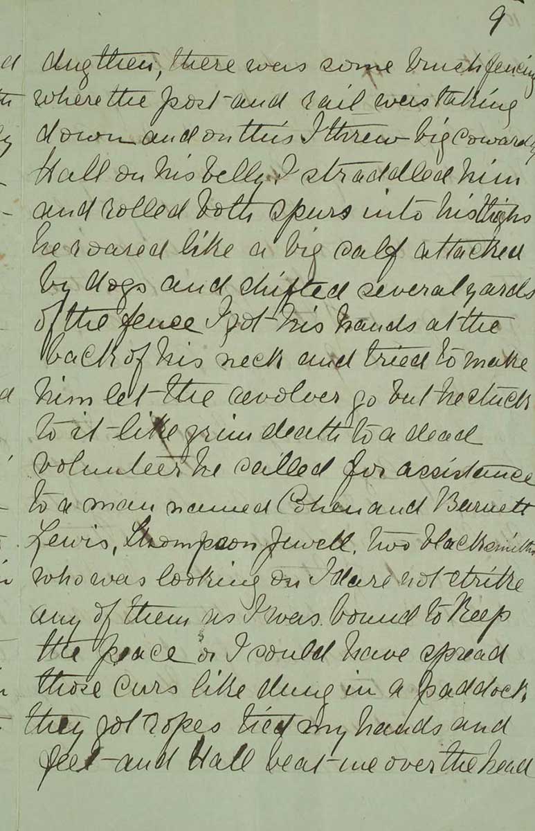 Page nine of Ned Kelly's Jerilderie letter. - click to view larger image