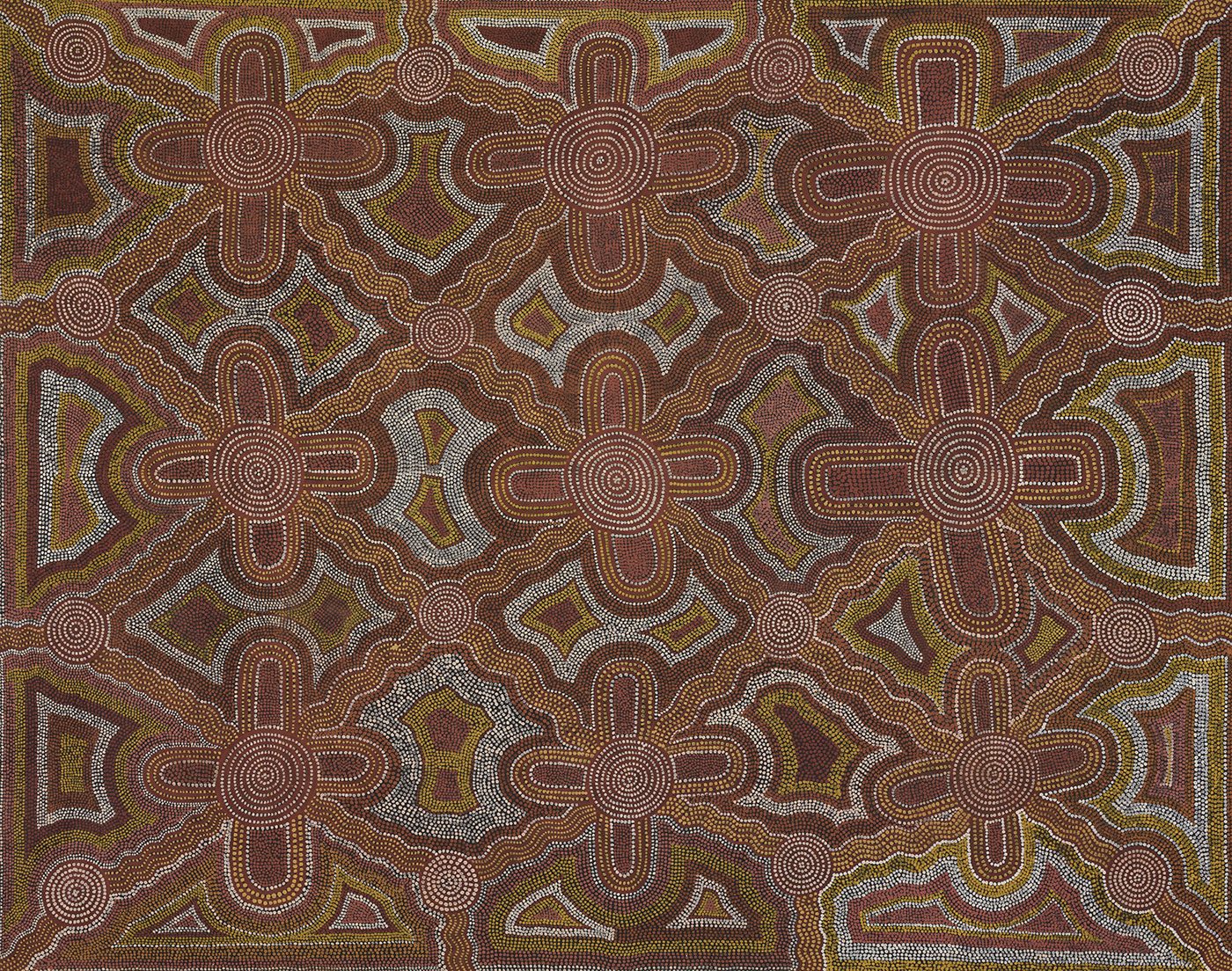 Tjunyinkya 1977 by Johnny Scobie Tjapanangka and Turkey Tolson Tjupurrula. - click to view larger image