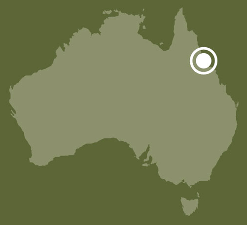 Map of Australia showing the location of Cairns, Queensland. - click to view larger image