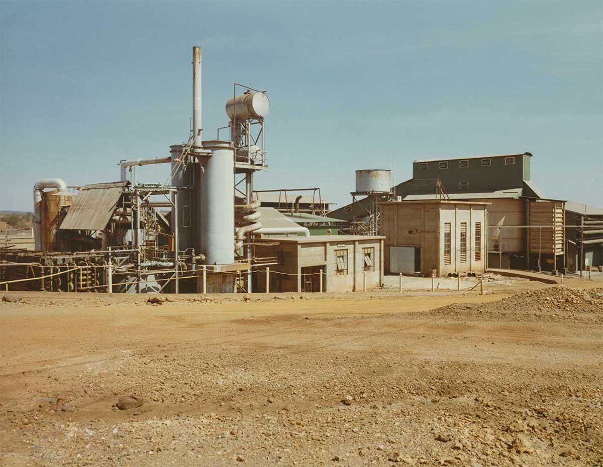 Colour photo of a mining facility. - click to view larger image