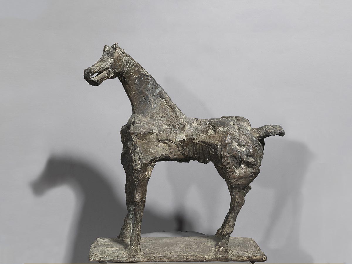 Bronze sculpture of a horse in an Impressionist style. - click to view larger image