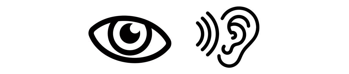 Vector graphics of an eye and ear.