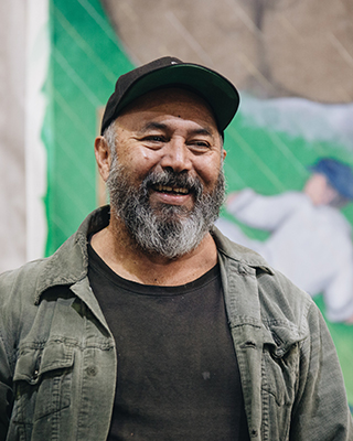 Photograph of artist Gordon Hookey