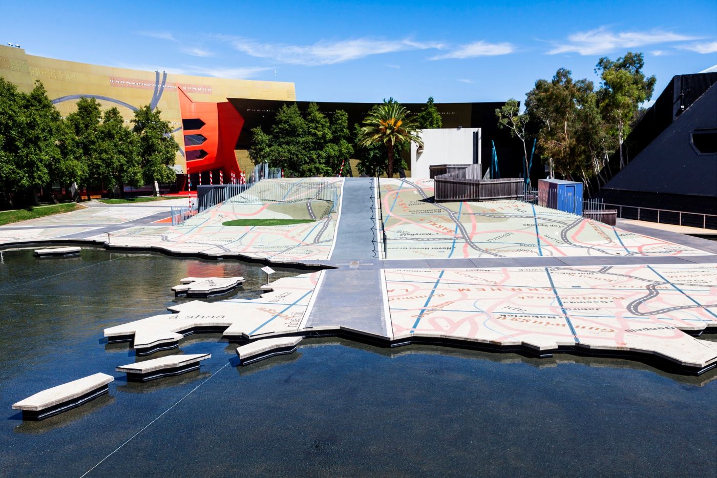 Wide shot of the Garden of Australian Dreams at the National Museum of Australia