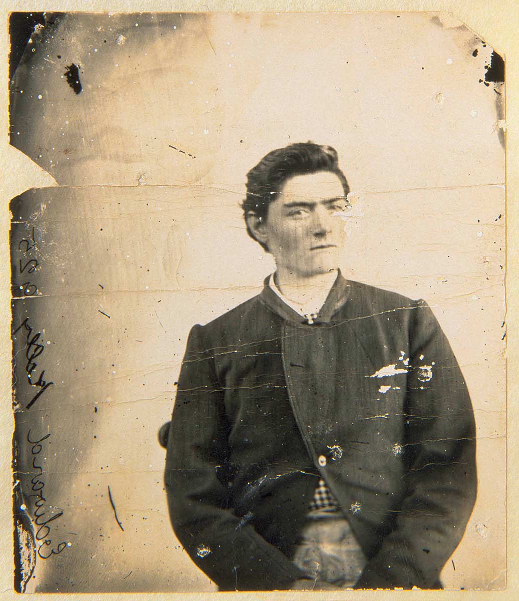 1873 Prison portrait of Ned Kelly. - click to view larger image