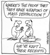 Cartoon on search for weapons of mass destruction