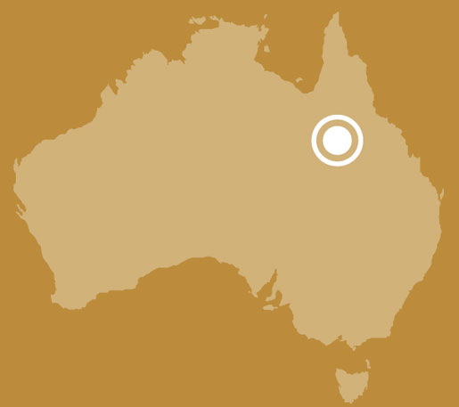 A map of Australia showing location of Lammermoor station, Queensland. - click to view larger image
