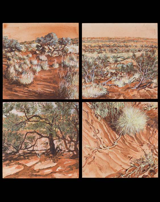 Composite image of two oil paintings. - click to view larger image