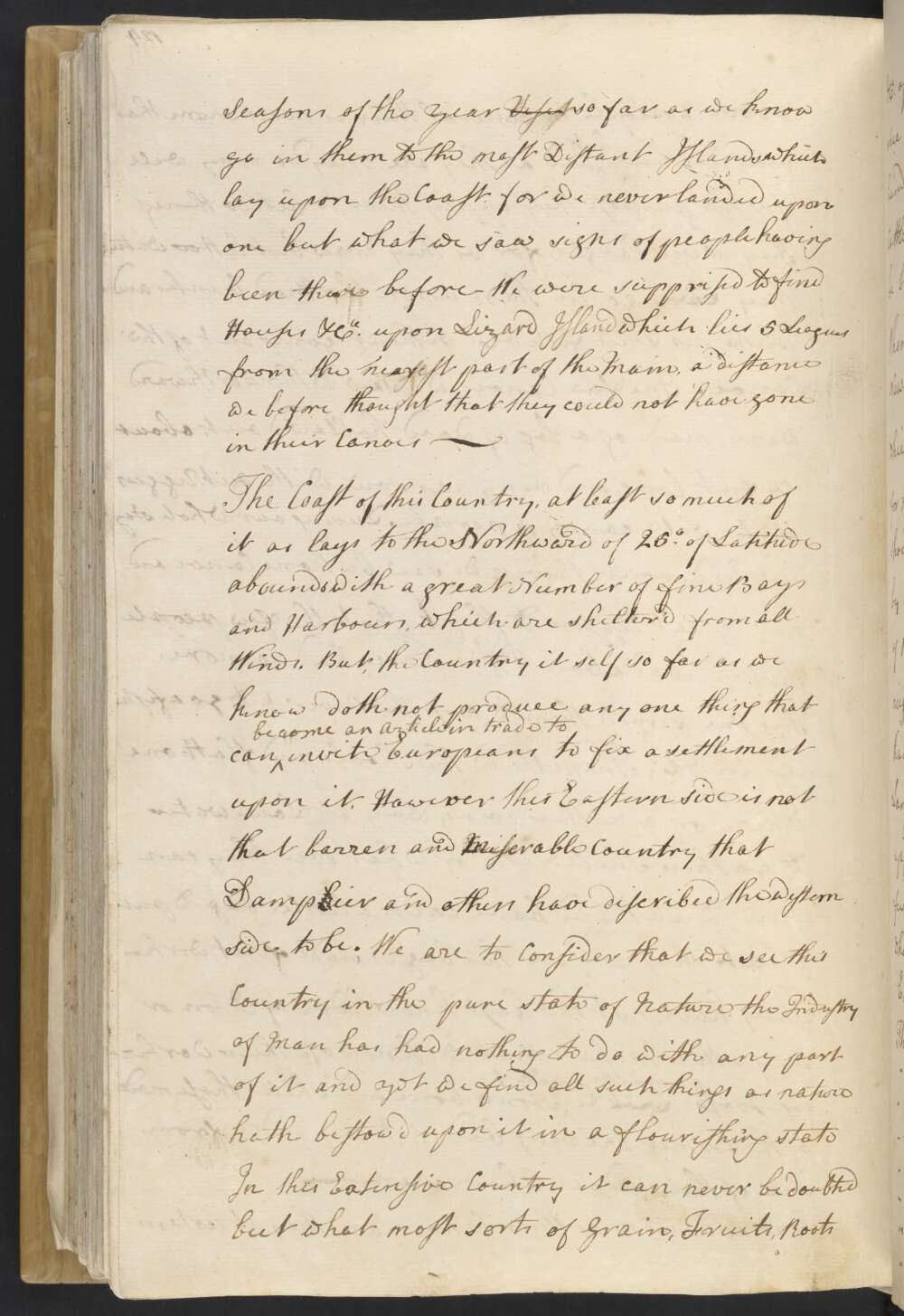 Handwritten journal entry by James Cook - click to view larger image
