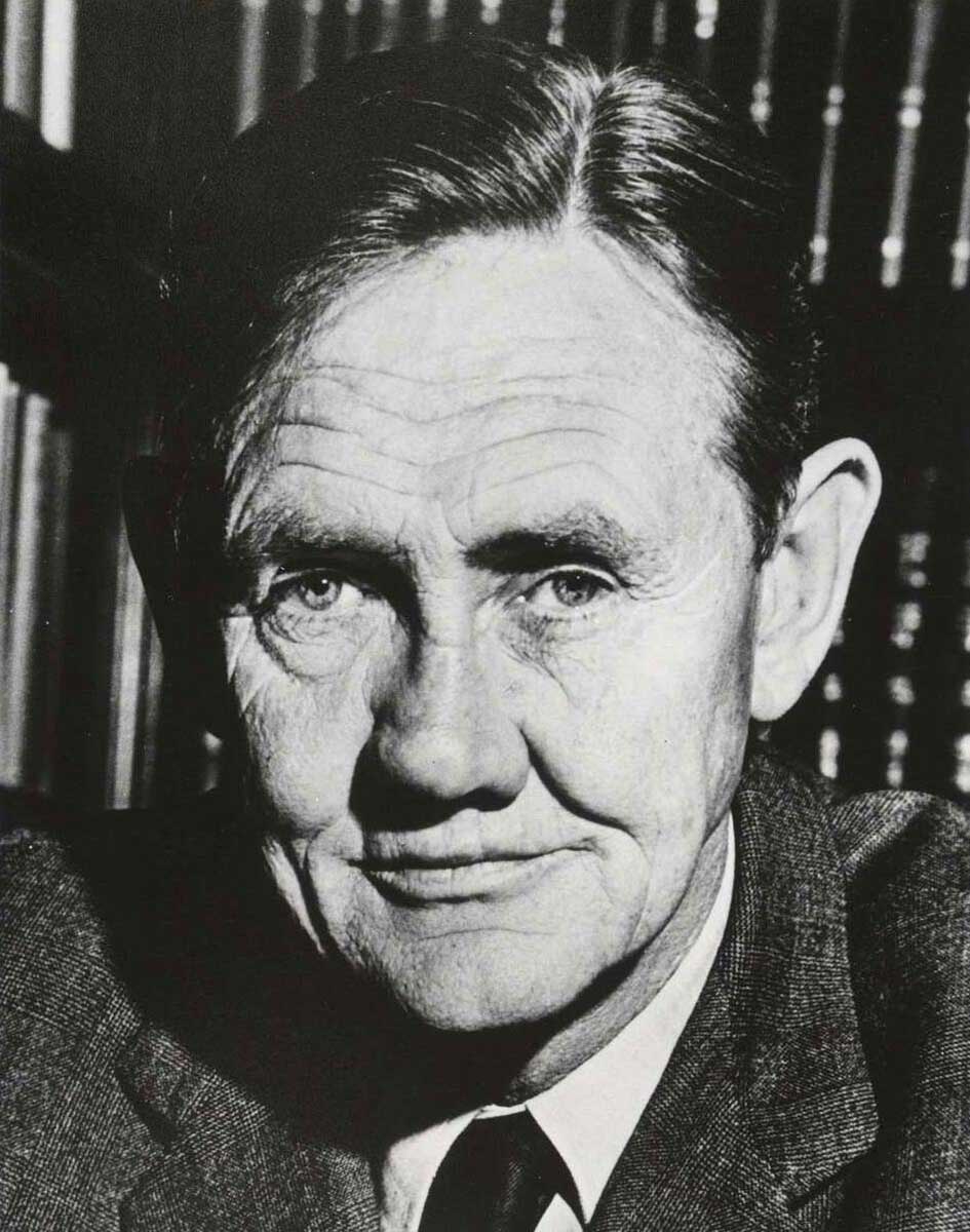 Black and white portrait photo of John Gorton. - click to view larger image