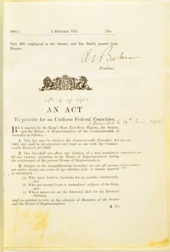 front page of original legislation