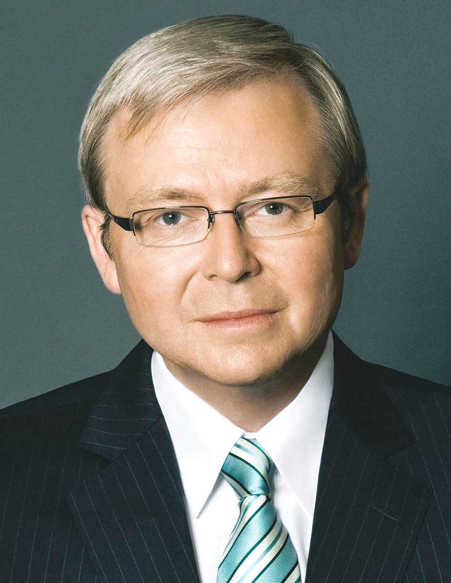 Colour portrait photo of Kevin Rudd. - click to view larger image