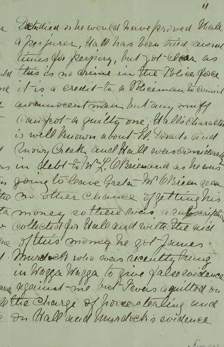 Page eleven of Ned Kelly's Jerilderie letter. - click to view larger image