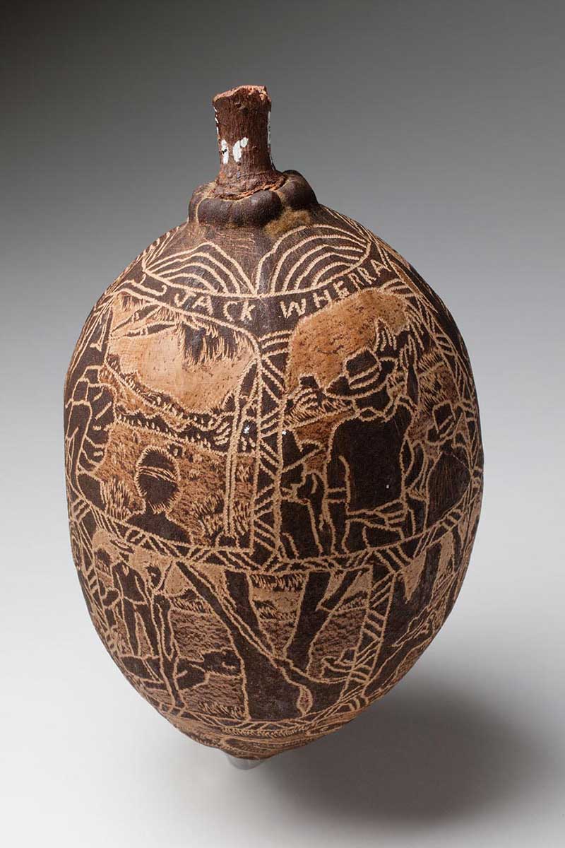 An engraved boab nut. - click to view larger image