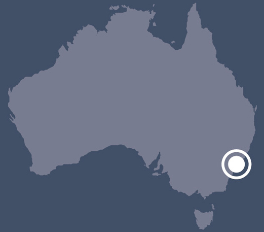 A map of Australia indicating the location of Port Jackson, New South Wales. - click to view larger image