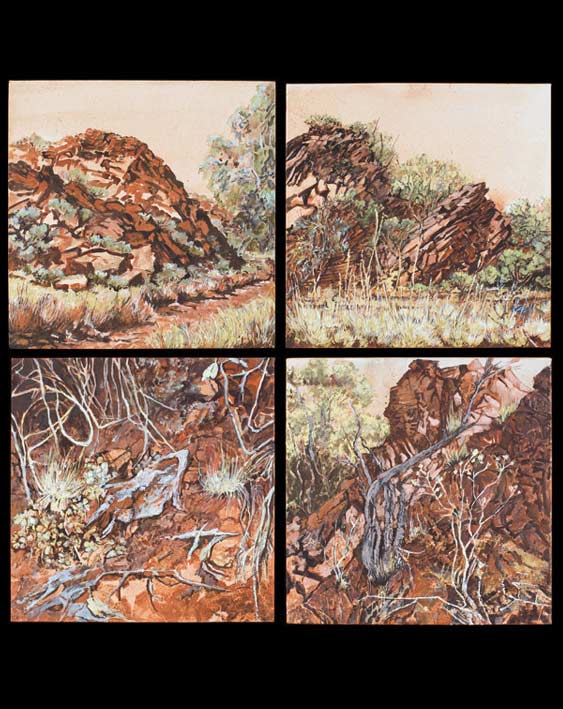 Composite image of two oil paintings. - click to view larger image