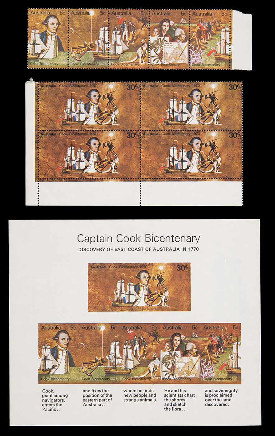 Set of stamps for the 1970 Captain Cook Bicentenary. - click to view larger image