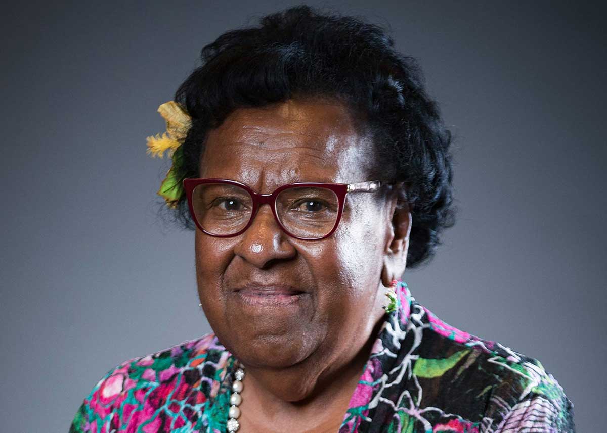 Studio portrait photograph of Aunty McRose Elu. - click to view larger image