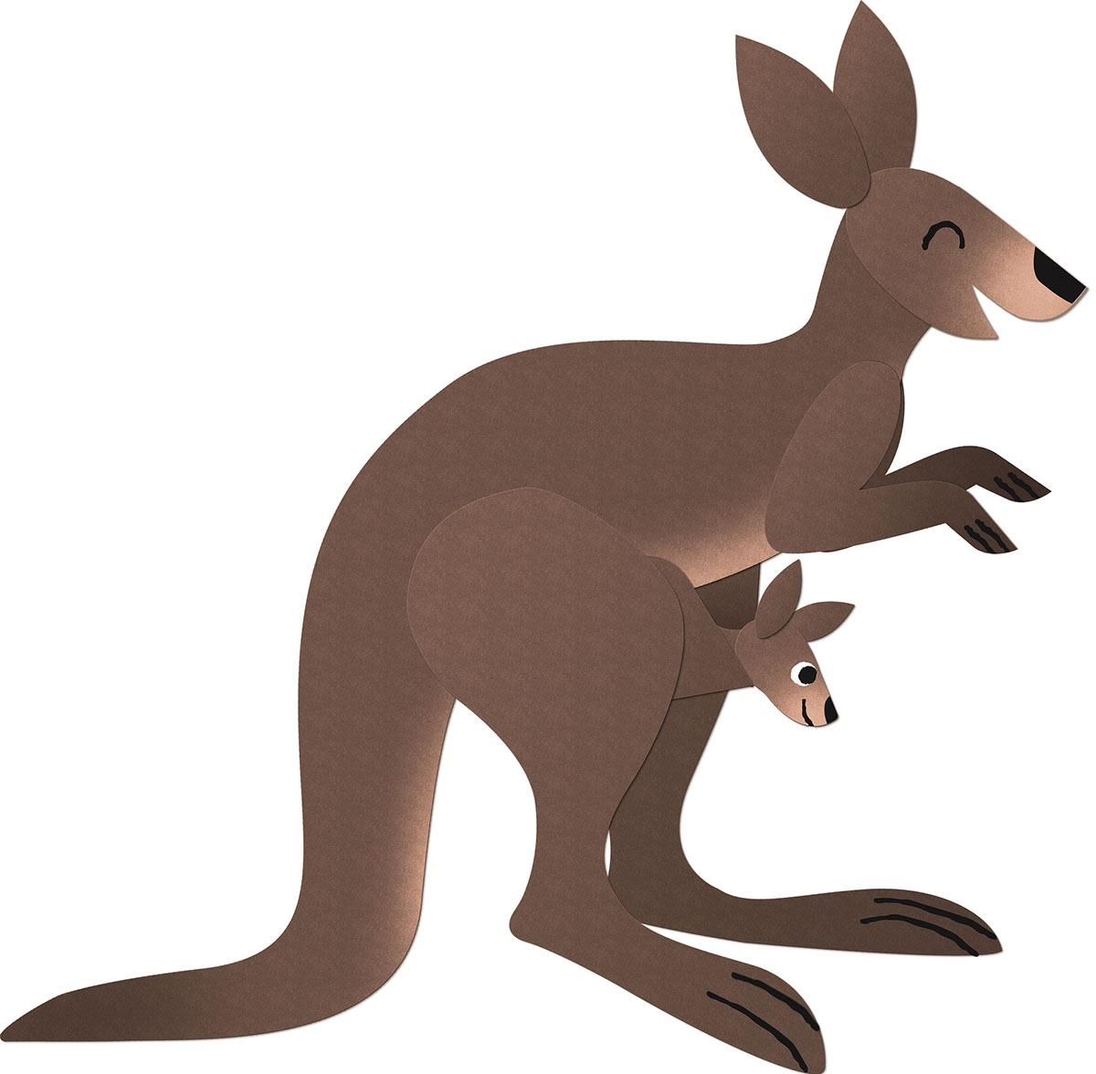 Digital illustration of a kangaroo. - click to view larger image