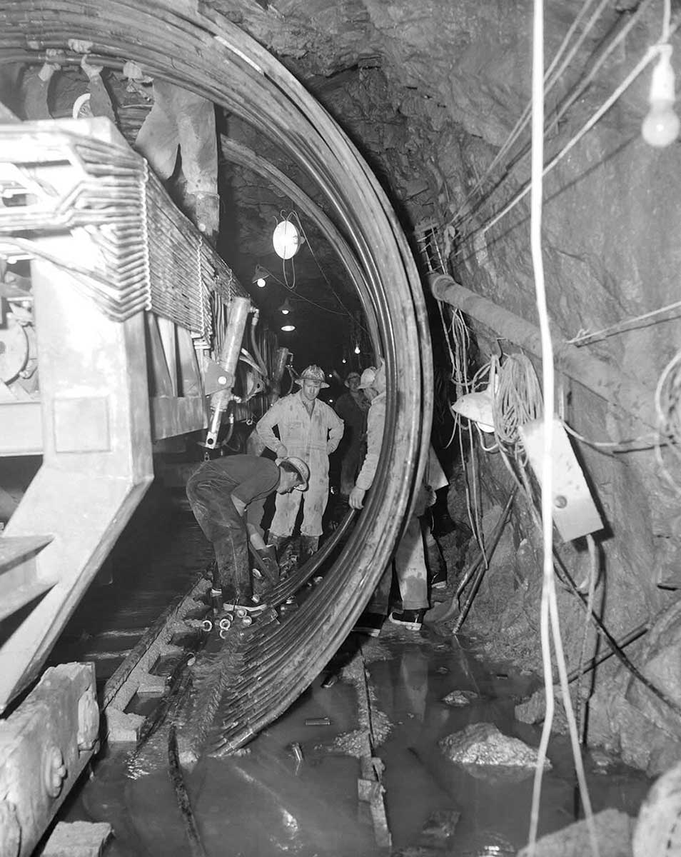 Photo of tunnel in Snowy Mountains Hydro scheme. - click to view larger image