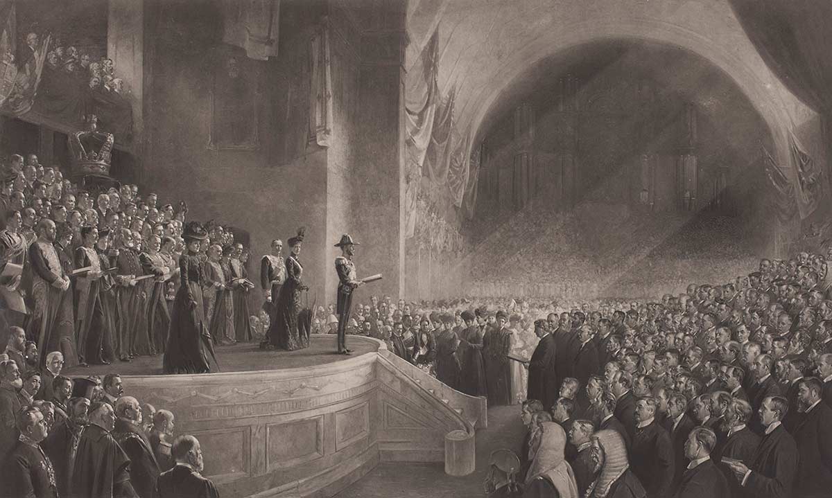 Painting of opening of parliament by Tom Roberts