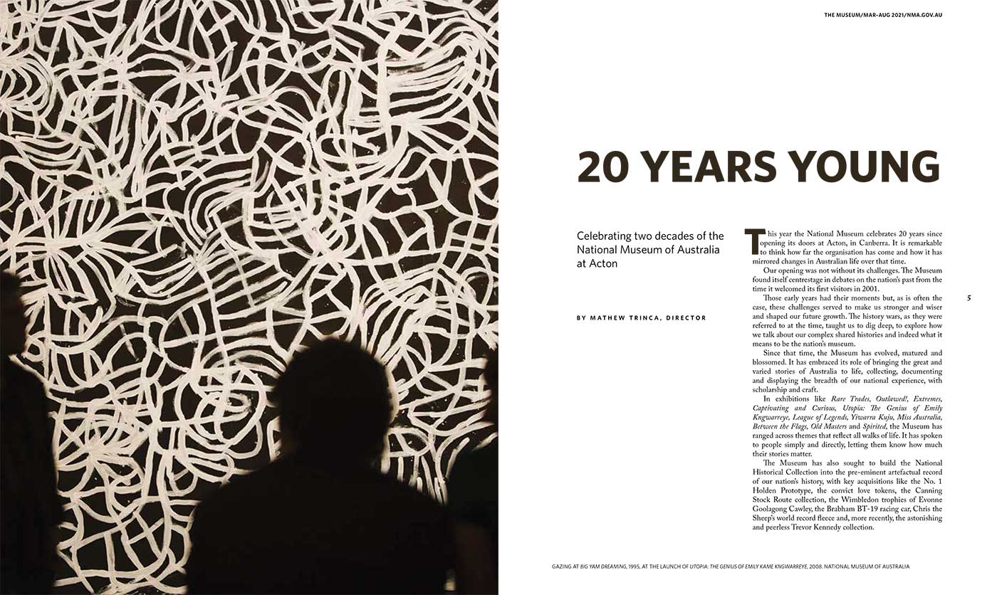 Spread from the National Museum of Australia's 'The Museum' magazine. - click to view larger image