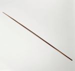 Spear made of hardwood that has been carved and smoothed.