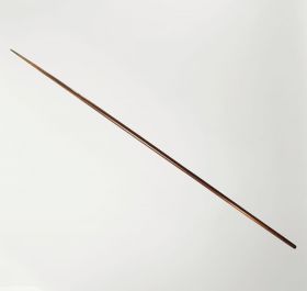 Spear made of hardwood that has been carved and smoothed.