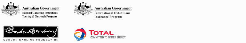 Logos for the Australian Government's National Collecting Institutions Touring and Outreach Program and Program and the International Exhibitions Insurance Program.