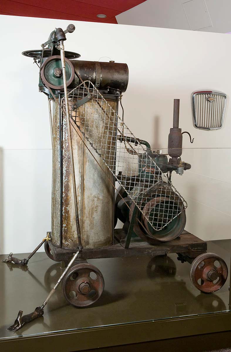 Shearing machine on display in a gallery space. - click to view larger image