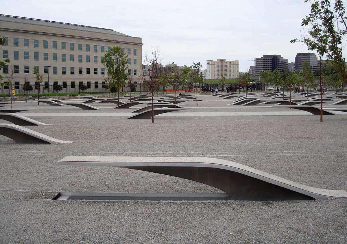 Commemorative bench in a memorial park. - click to view larger image