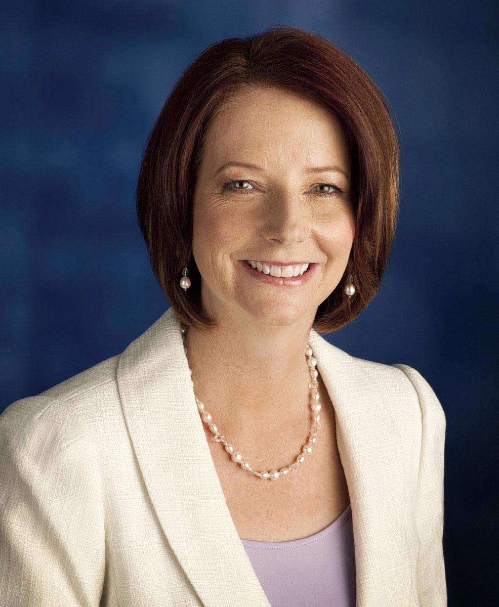 Colour portrait photo of Julia Gillard. - click to view larger image