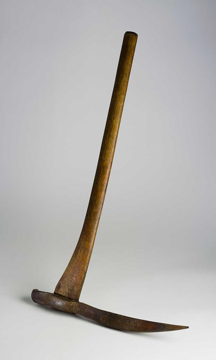 Short-handled pick with a timber handle. - click to view larger image