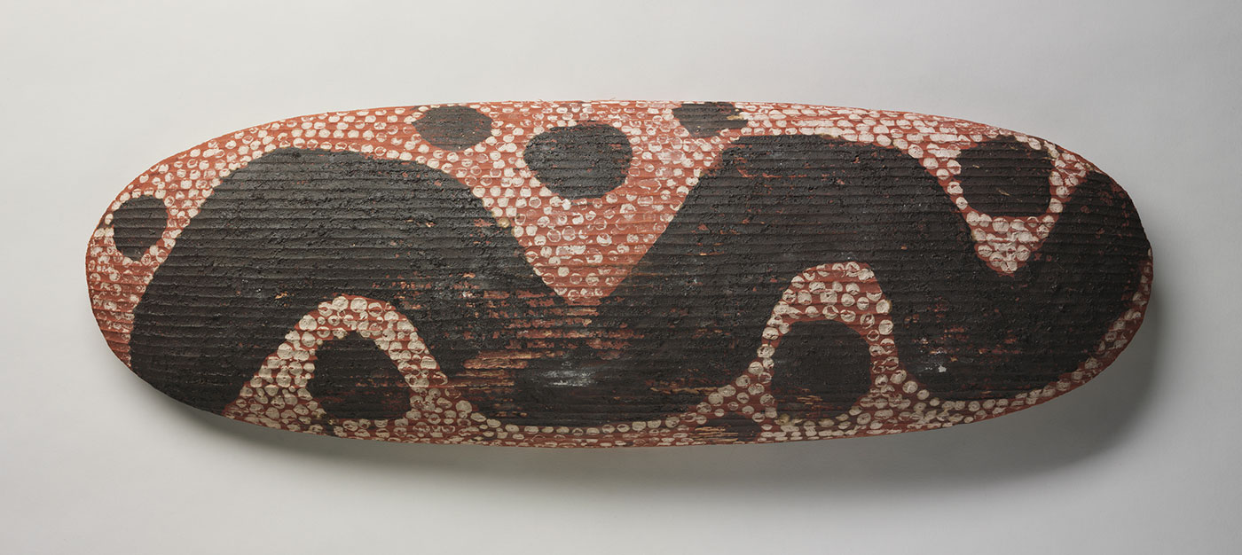 Painted shield collected by Olive Pink in 1936. - click to view larger image