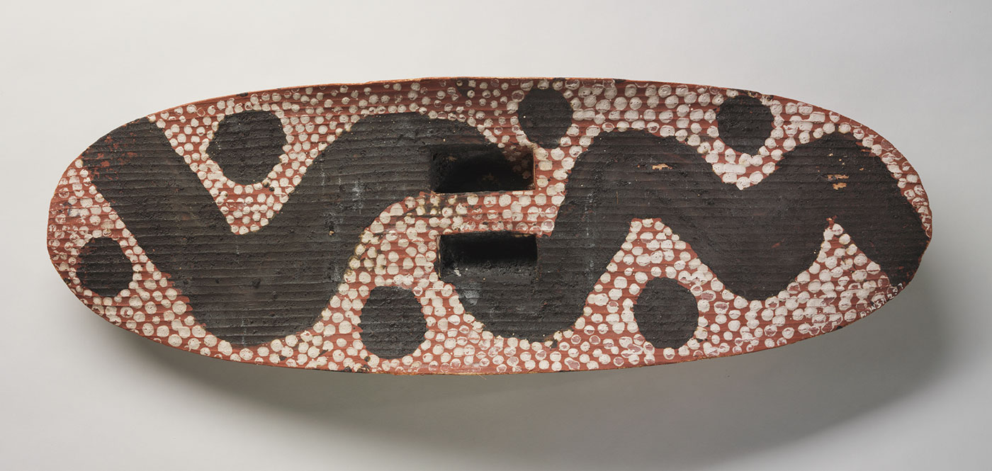 Painted shield collected by Olive Pink in 1936. - click to view larger image