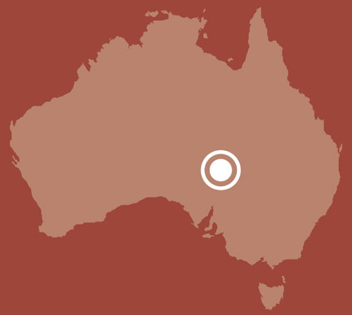 Map of Australia showing location of Killalpaninna, South Australia. - click to view larger image