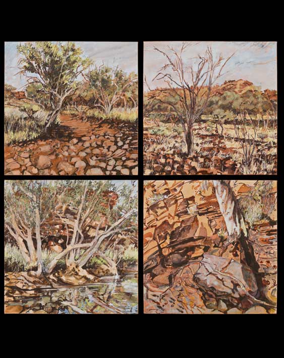 Composite image of two oil paintings. - click to view larger image
