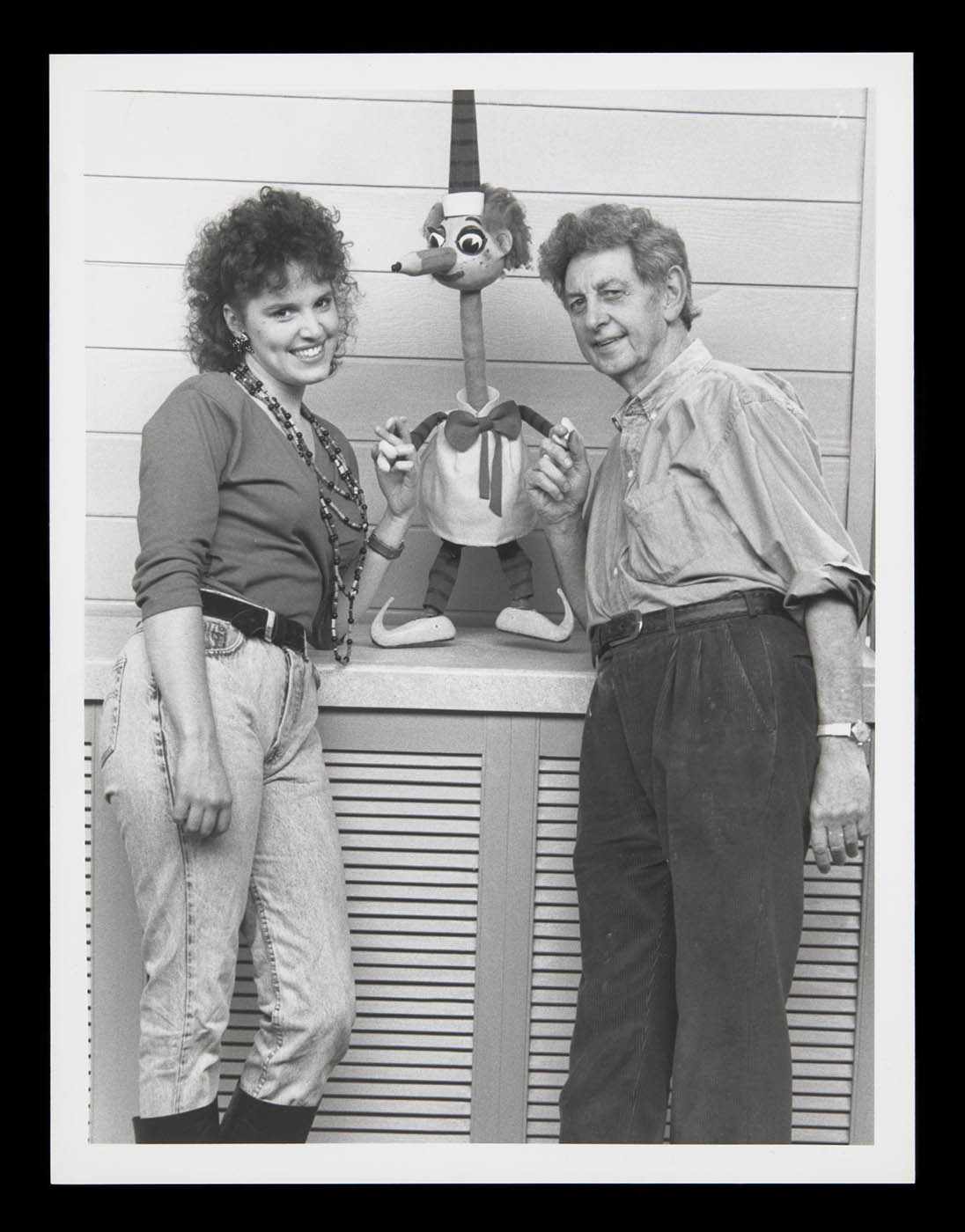 A black and white photograph of Norman and Rebecca Hetherington taken in 1989. 