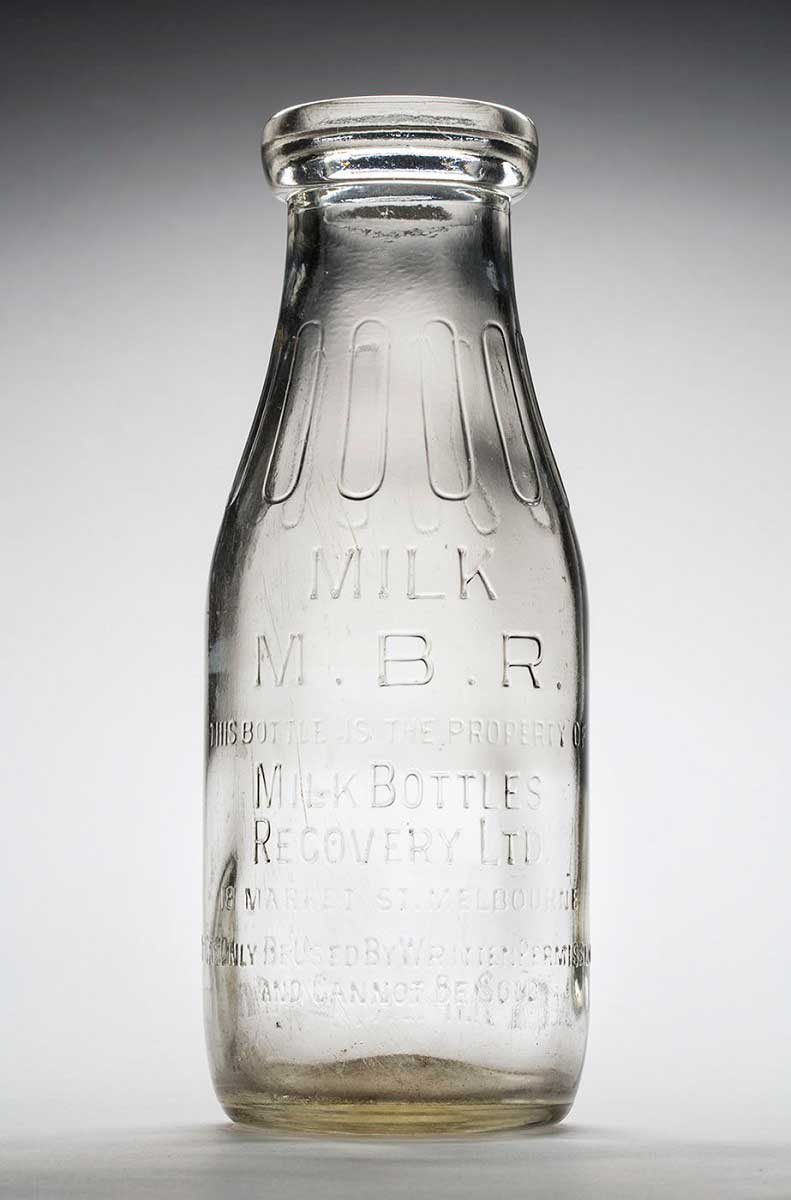 One pint glass milk bottle. - click to view larger image