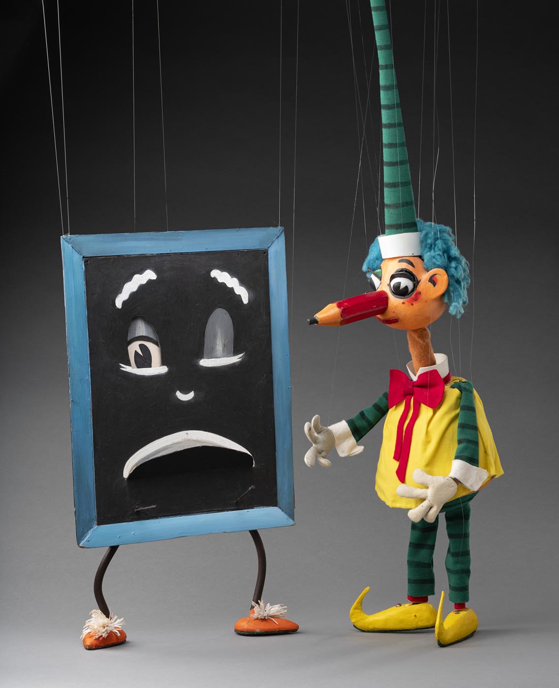 A Photograph of Mr Squiggle and Blackboard.