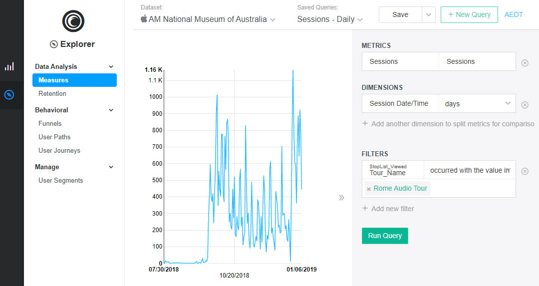 Flurry analytics screenshot, how to write query