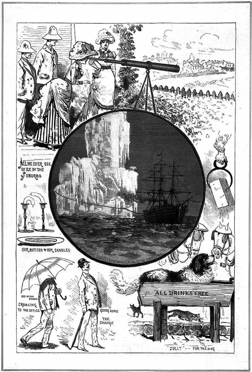 cartoon depicting hot weather - click to view larger image