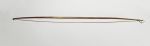 Long bow, made of brown wood. A strong cord made of three twisted strings made of hibiscus fibre, attached as a bowstring.