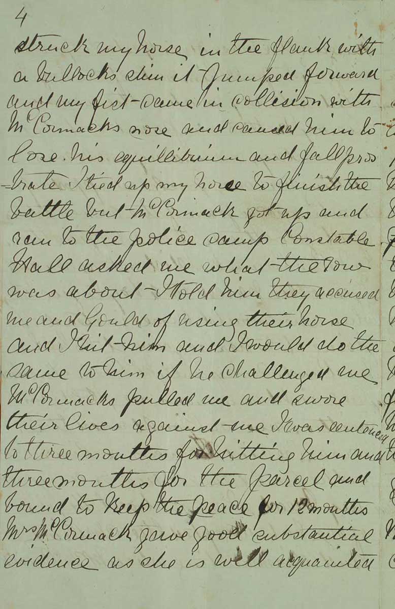 Page four of Ned Kelly's Jerilderie letter. - click to view larger image