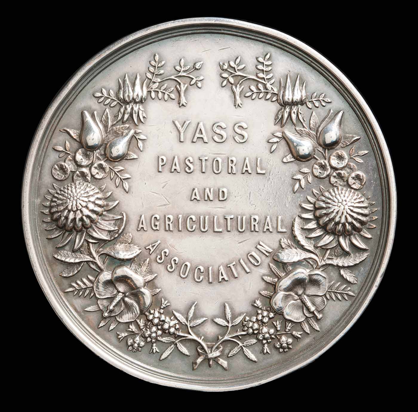 Silver prize medallion with 