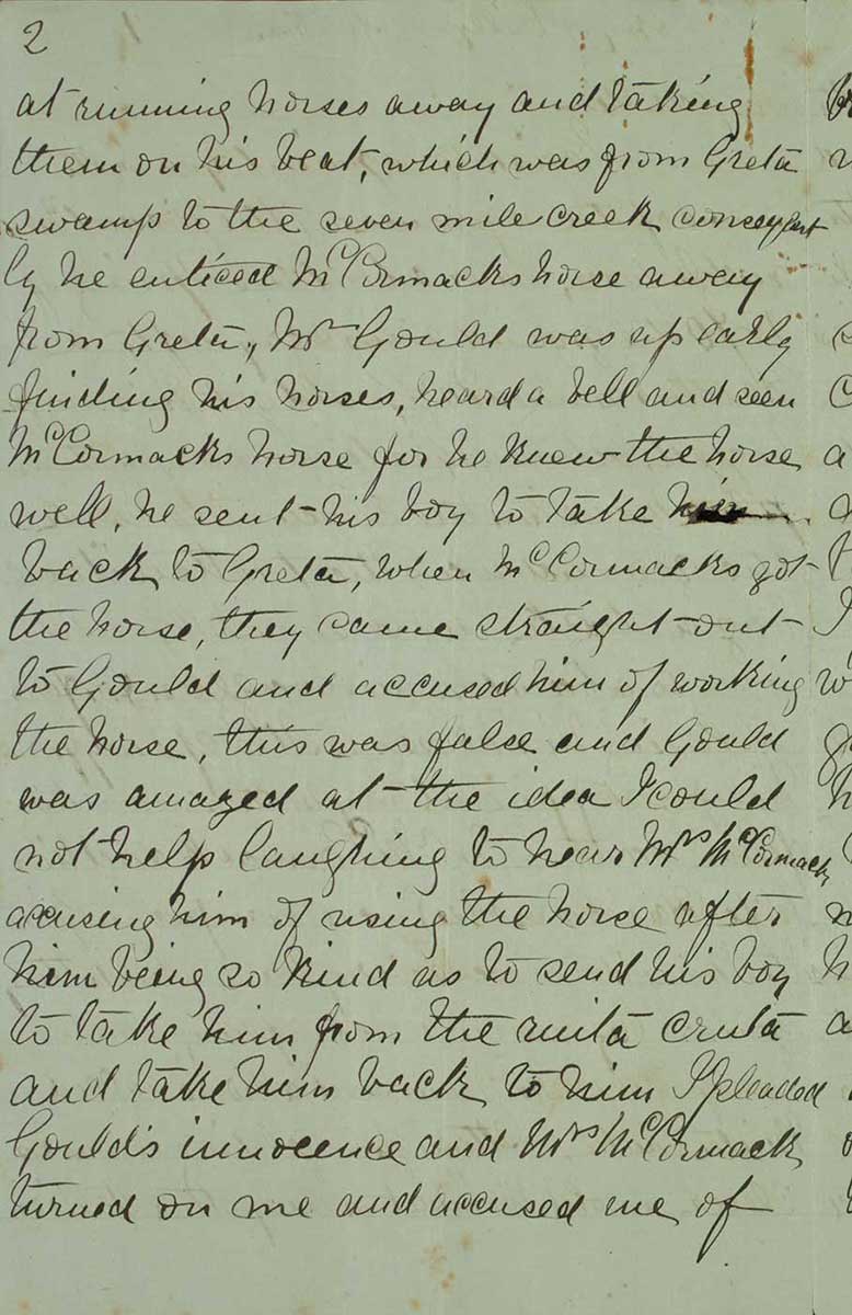 Page two of Ned Kelly's Jerilderie letter. - click to view larger image