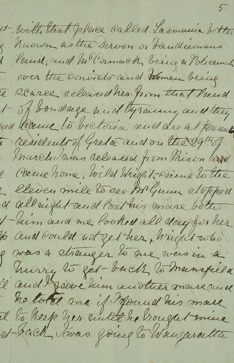 Page five of Ned Kelly's Jerilderie letter. - click to view larger image