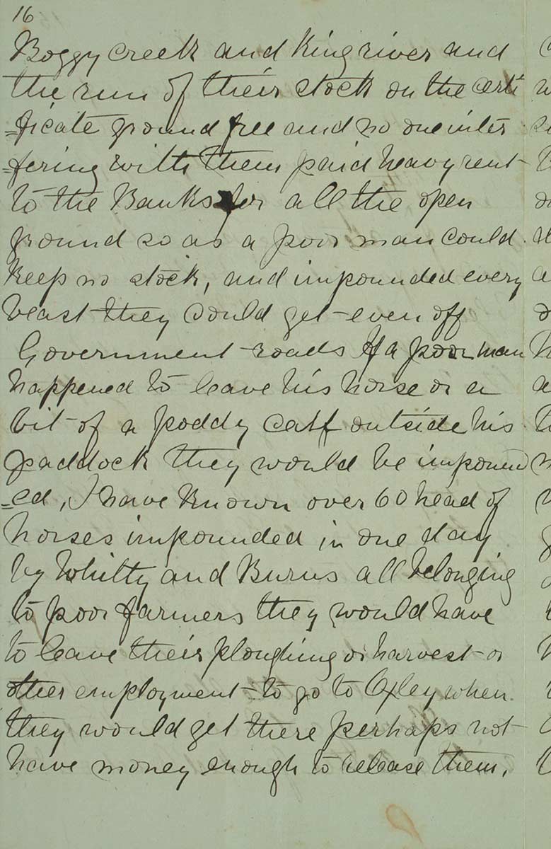 Page sixteen of Ned Kelly's Jerilderie letter. - click to view larger image